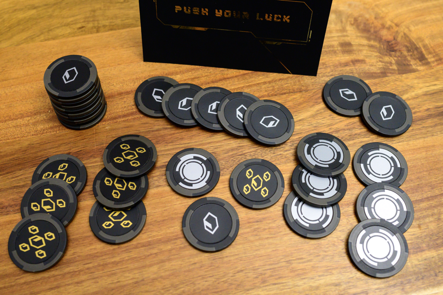 Poker Chip Token set for Netrunner top down view